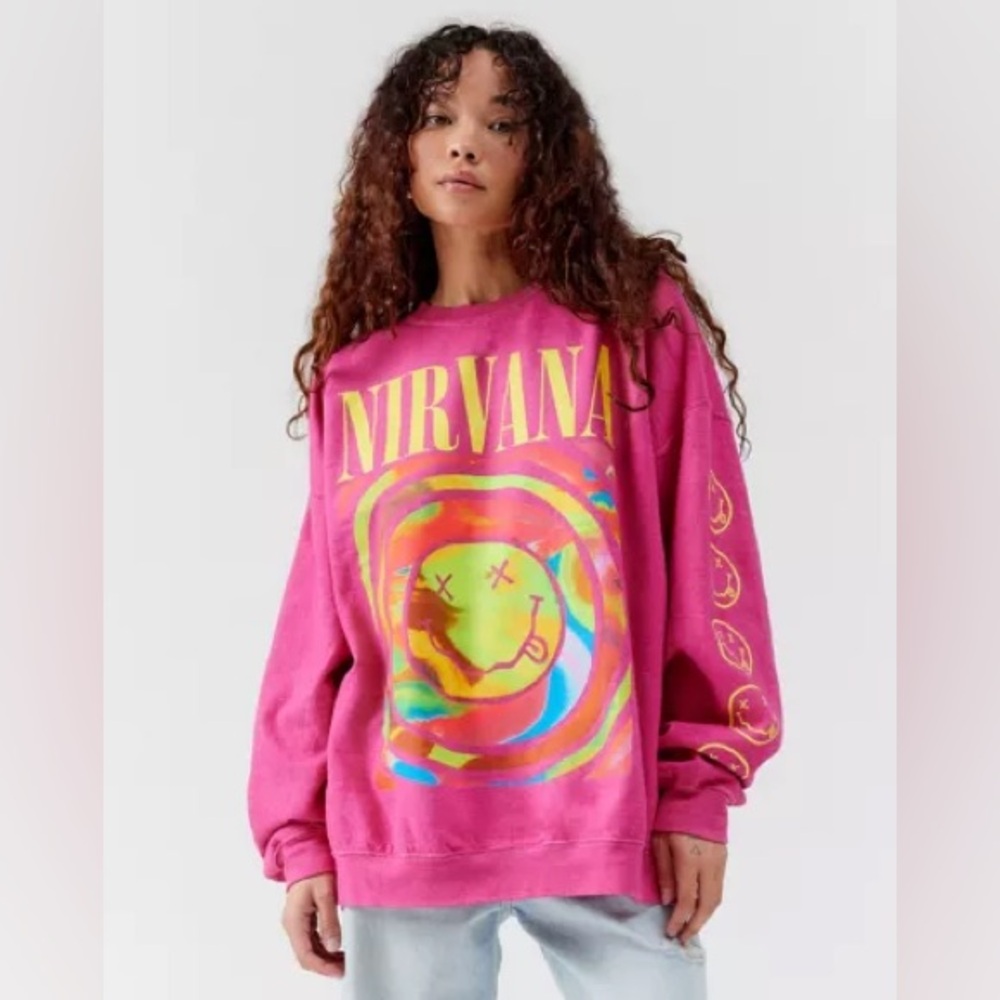 Urban Outfitters Nirvana overdyed crew neck sweatshirt